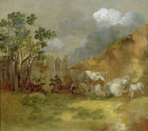 羊のいる風景、1744年頃
